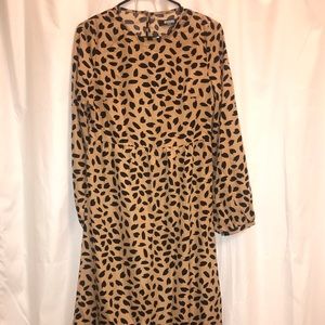 Leopard Print petite long sleeve dress